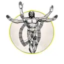 History of humanity, vitruvian man, rome tattoo design idea