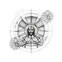 History of humanity, vitruvian man, rome tattoo design idea