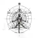 History of humanity, vitruvian man, rome tattoo design idea