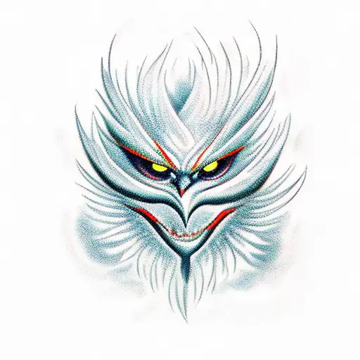Phoenix with angry eyes tattoo design idea