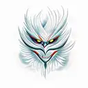 Phoenix with angry eyes tattoo design idea