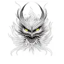 Phoenix with angry eyes tattoo design idea