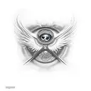 Phoenix with angry eyes tattoo design idea