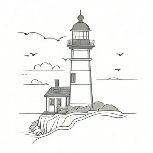cape cod light house tattoo design idea