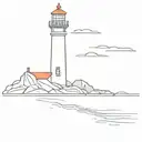 rocky shore light house   tattoo design idea