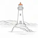 rocky shore light house   tattoo design idea