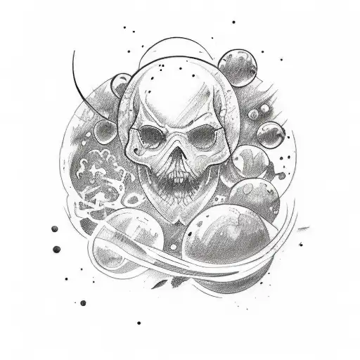A sketch style tattoo with the phrase "Levo o chão de onde eu vim"" with characteristics of the universe tattoo design idea