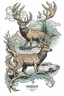  bible, guns, nissan, deer, mountains, fishing, waves, sand,  tattoo design idea