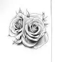 Clock and roses  tattoo design idea