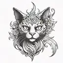 ghost cat tattoo design idea