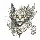 ghost cat tattoo design idea