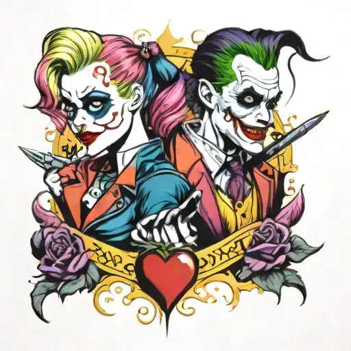 Harley Quinn and the Joker tattoo design idea