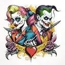 Harley Quinn and the Joker tattoo design idea