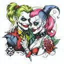 Harley Quinn and the Joker tattoo design idea