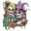 Harley Quinn and the Joker tattoo design idea