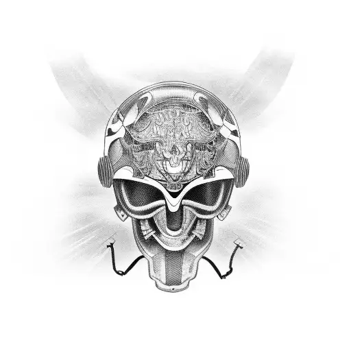 motorcicle and rock and roll tattoo design idea