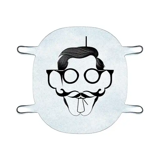 sugar cube cane monocle moustache dandy tattoo design idea