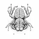 brain riding a vintage bicycle tattoo design idea