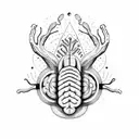 brain riding a vintage bicycle tattoo design idea