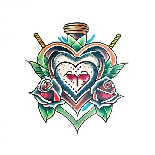 Heart tattoo design idea
