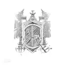 Roman numerals of 21 may 2022 with a Sunderland badge tattoo design idea