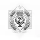 Roman numerals of 21 may 2022 with a Sunderland badge tattoo design idea