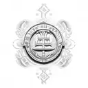Roman numerals of 21 may 2022 with a Sunderland badge tattoo design idea