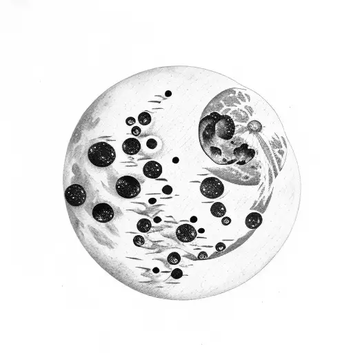 moon with blueberry tattoo design idea