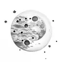 moon with blueberry tattoo design idea