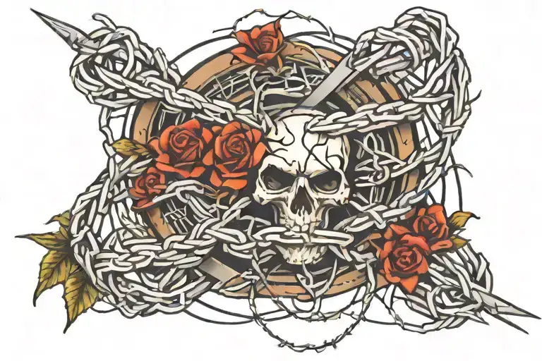 barbed wire tattoo design idea