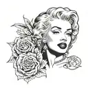 marilyn monroe mixed tattoo design idea