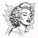 marilyn monroe mixed tattoo design idea
