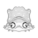 frog with mushroom hat tattoo design idea
