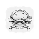 frog with mushroom hat tattoo design idea