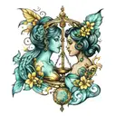 Libra and Pisces tattoo design idea