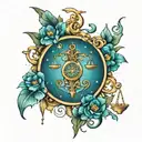 Libra and Pisces tattoo design idea