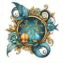 Libra and Pisces tattoo design idea