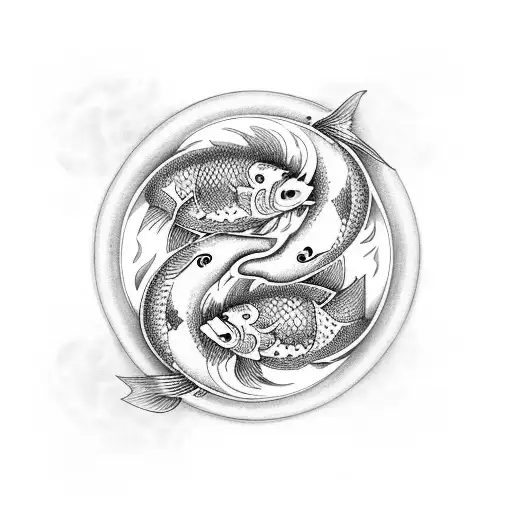 koi fish in yin Yang  tattoo design idea