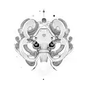 robotic mammoth face  tattoo design idea