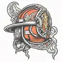 firefighter helmet tattoo design idea