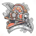 firefighter helmet tattoo design idea