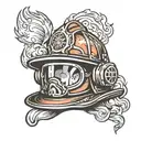 firefighter helmet tattoo design idea