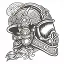 firefighter helmet tattoo design idea