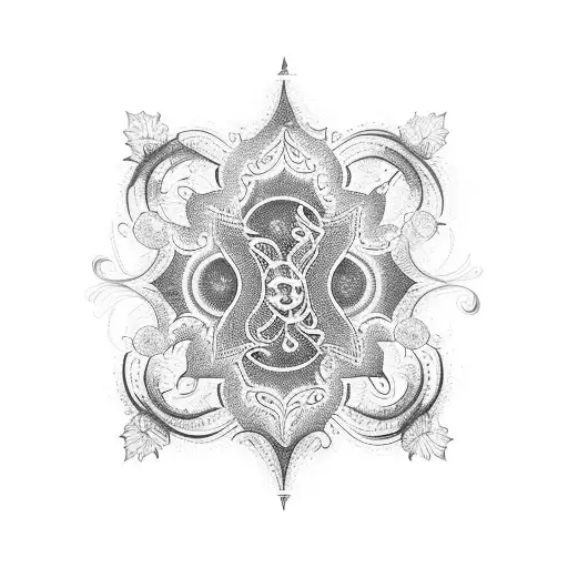 vintage chandelier tattoo design idea