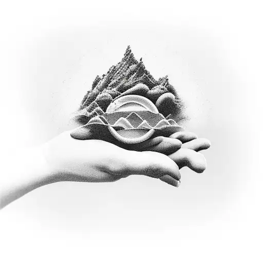 Dad daughter 5 years hands waking sand sun  tattoo design idea