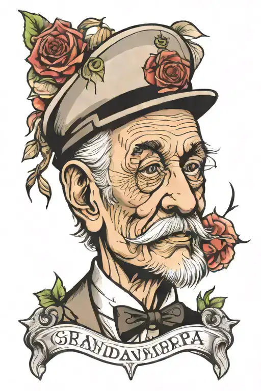 grandpa memorial tattoo design idea