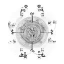 A puzzle piece composed of musical symbols representing unity and trust tattoo design idea