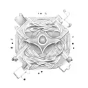 A puzzle piece composed of musical symbols representing unity and trust tattoo design idea