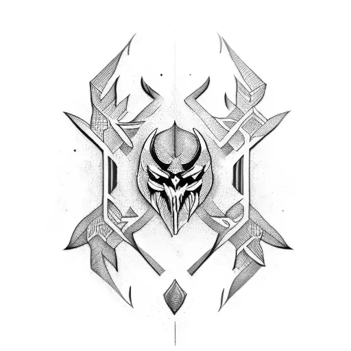 black metal tribal tattoo design idea