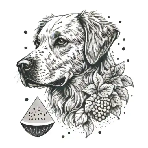 watermelon golden retriver tattoo one tattoo design idea